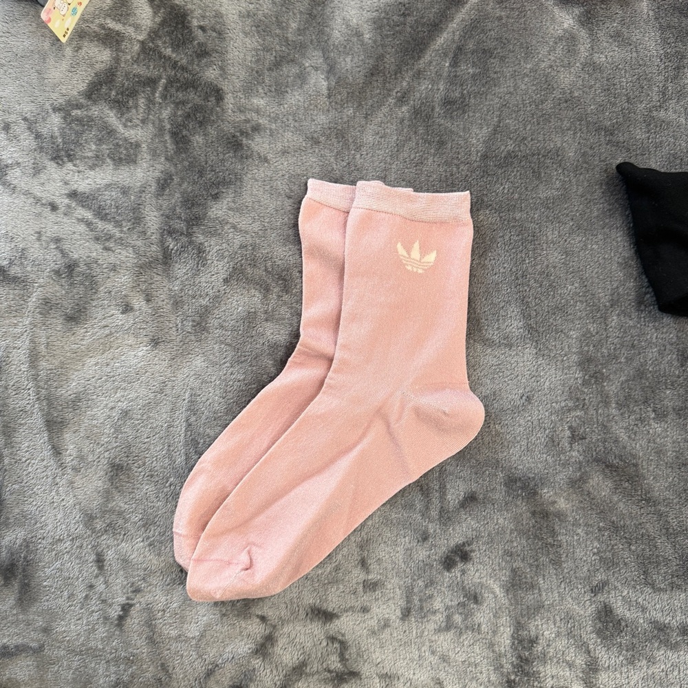 Adidas Light Pink Logo Socks